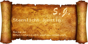 Sternlicht Jusztin névjegykártya